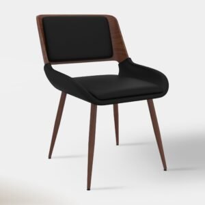 Carter Dining Chair - Black & Walnut