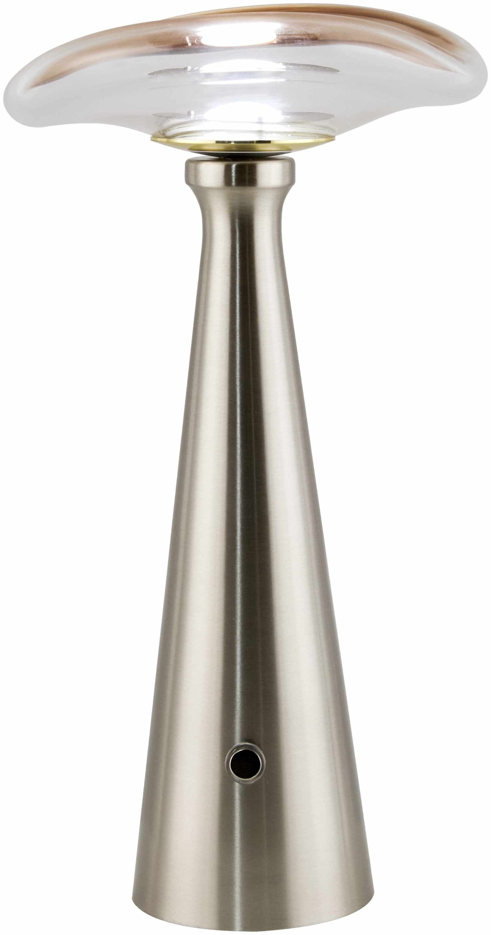 Contemporary Table Lamp With Smoky Charcoal Glass Shade - Image 4