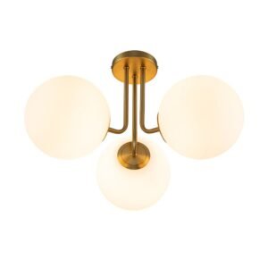 3-Light Frosted Glass Globe Ceiling Light